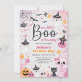 ハロウィーン幽霊1st誕生日パーティー 招待状 (正面)