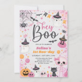 ハロウィーン幽霊1st誕生日パーティー 招待状 (正面)
