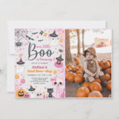 ハロウィーン幽霊2nd誕生日パーティー写真 招待状 (正面)