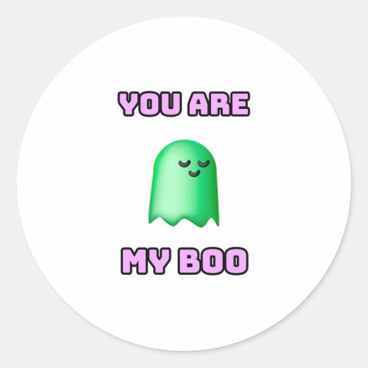 ハロウィーン幽霊 – あなたは私のブー ラウンドシール (正面)