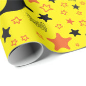 ハロウィーン幽霊:イエローシームレスラッピング紙 ラッピングペーパー (ロールコーナー)