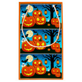 ハロウィーン幽霊、カボチャ、こうもり スモールペーパーバッグ (裏面)