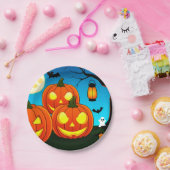 ハロウィーン幽霊、カボチャ、こうもり ペーパープレート (パーティー)