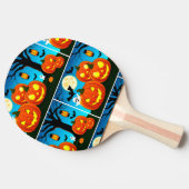 ハロウィーン幽霊、カボチャ、こうもり 卓球ラケット (横)