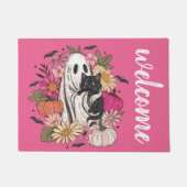 ハロウィーン幽霊 ガーリー ドアマット (正面)