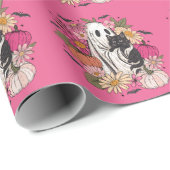 ハロウィーン幽霊 ガーリー ラッピングペーパー (ロールコーナー)