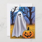 ハロウィーン幽霊 ノートカード (正面)