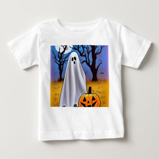 ハロウィーン幽霊 ベビーTシャツ (正面)