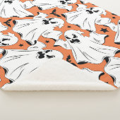 ハロウィーン幽霊:ヴィンテージテキスタイルのテクスチャ。 シェルパブランケット (3/4)