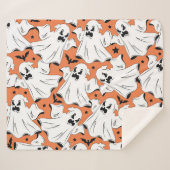 ハロウィーン幽霊:ヴィンテージテキスタイルのテクスチャ。 シェルパブランケット (正面(横))