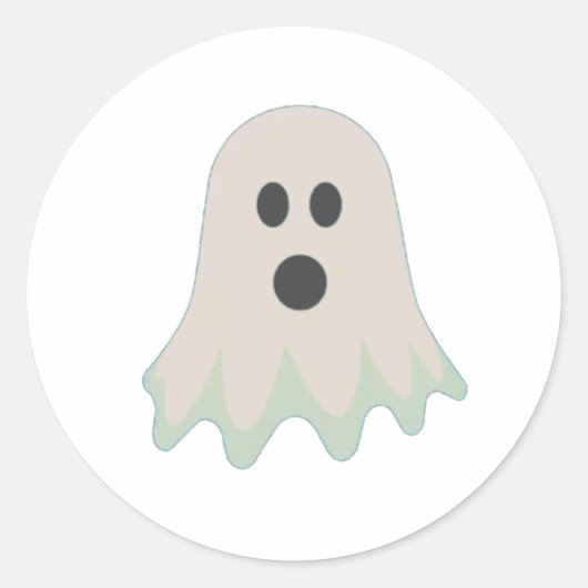 ハロウィーン幽霊（名前） ラウンドシール (正面)