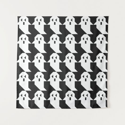 ハロウィーン幽霊:幾何学的シームレスパターン。 タペストリー (正面)