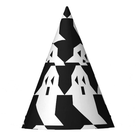 ハロウィーン幽霊:幾何学的シームレスパターン。 パーティーハット (正面)