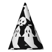 ハロウィーン幽霊:幾何学的シームレスパターン。 パーティーハット (右)