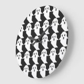 ハロウィーン幽霊:幾何学的シームレスパターン。 ラージ壁時計 (傾斜)