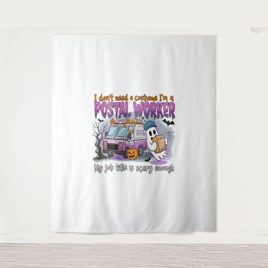 ハロウィーン幽霊、郵便局員 タペストリー (正面)