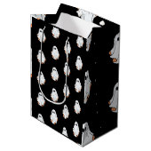 ハロウィーン幽霊、面白いハロウィーン、ハローウィンパーティ ミディアムペーパーバッグ (正面アングル)