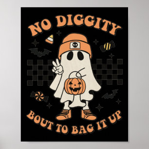 ハロウィーン幽霊No DigityそれをToddlにバッグする ポスター