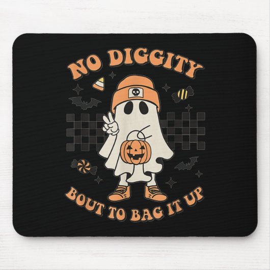 ハロウィーン幽霊No DigityそれをToddlにバッグする マウスパッド (正面)