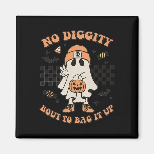 ハロウィーン幽霊No DigityそれをToddlにバッグする マグネット (正面)