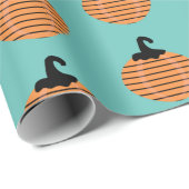 ハロウィーン幾何学的かぼちゃストライプのパターン ラッピングペーパー (ロールコーナー)