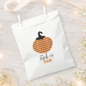 ハロウィーン幾何学的カボチャストライプの フェイバーバッグ (クリップ留めされた状態)