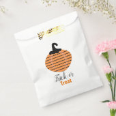 ハロウィーン幾何学的カボチャストライプの フェイバーバッグ (封をした状態)