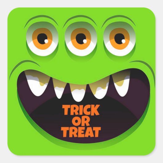ハロウィーン広場ステッカー スクエアシール (正面)