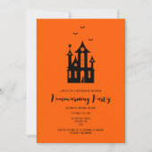 ハロウィーン引っ越し祝いパーティー幽霊のよく出るパーティーハモダンウス 招待状 (正面)