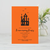 ハロウィーン引っ越し祝いパーティー幽霊のよく出るパーティーハモダンウス 招待状 (スタンド正面)