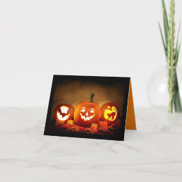 ハロウィーン彫りカボチャのカード サンキューカード