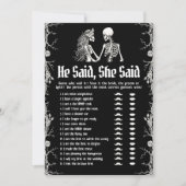 ハロウィーン彼は、彼女はブライダルシャワーゲームと言った 招待状 (正面)