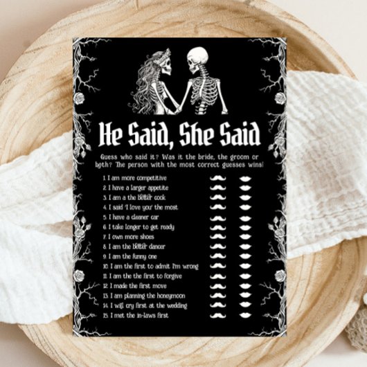 ハロウィーン彼は、彼女はブライダルシャワーゲームと言った 招待状