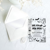 ハロウィーン彼女は彼女のブーブライダルシャワーを見つけた アクリル招待状