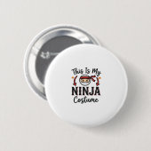 ハロウィーン忍者コスチューム面白いベクターイラストデザイン_1 缶バッジ (正面&裏面)