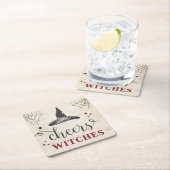 ハロウィーン応援ウィッチおもしろいバチェロレッテ スクエアペーパーコースター (インサイチュ)