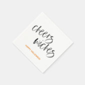 ハロウィーン応援ウィッチウォータカラースクリプト スタンダードカクテルナプキン (角)