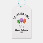 ハロウィーン怖いカボチャのバルーンパーソナライズされた名 ギフトタグ (裏面)
