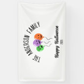 ハロウィーン怖いカボチャのバルーンパーソナライズされた名 横断幕 (縦)