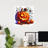 ハロウィーン怖いカボチャのポスター ポスター (ホームオフィス)
