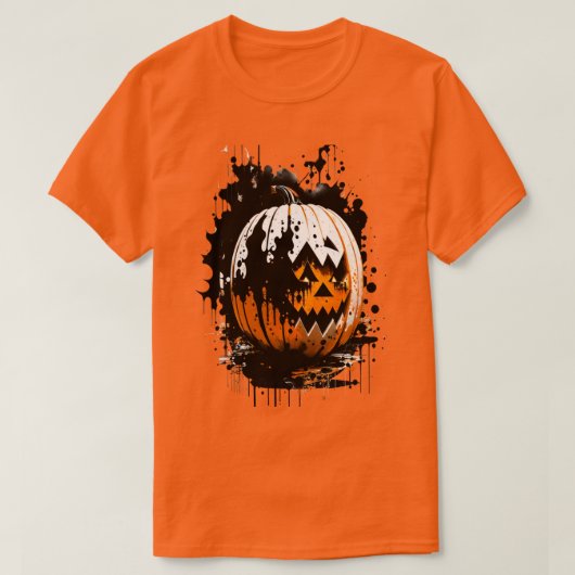 ハロウィーン怖いカボチャホリデーTシャツ Tシャツ (デザイン正面)