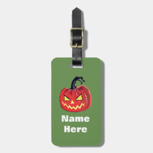 ハロウィーン怖いカボチャ名前をカスタムするラゲッジタグ ラゲッジタグ