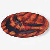 ハロウィーン怖いカボチャ顔 ペーパープレート (アングル)