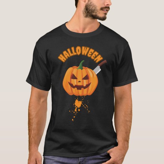 ハロウィーン怖いカボチャ Tシャツ (正面)