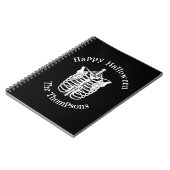 ハロウィーン怖いスケルトン白黒X線 ノートブック (左側)