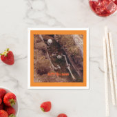 ハロウィーン怖いスケルトン骨パーティー写真デザイン スタンダードカクテルナプキン (インサイチュ)