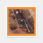 ハロウィーン怖いスケルトン骨パーティー写真デザイン スタンダードカクテルナプキン (正面)