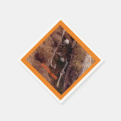 ハロウィーン怖いスケルトン骨パーティー写真デザイン スタンダードカクテルナプキン (角)