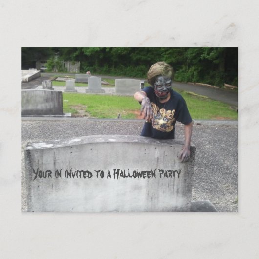 ハロウィーン怖いゾンビ ポストカード (正面)