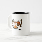 ハロウィーン怖いデザイン ツートーンマグカップ (正面左)